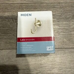 Moen Laia BH5303BN Robe Hook Spot Resist Brushed Nickel Bathroom Wall Hook